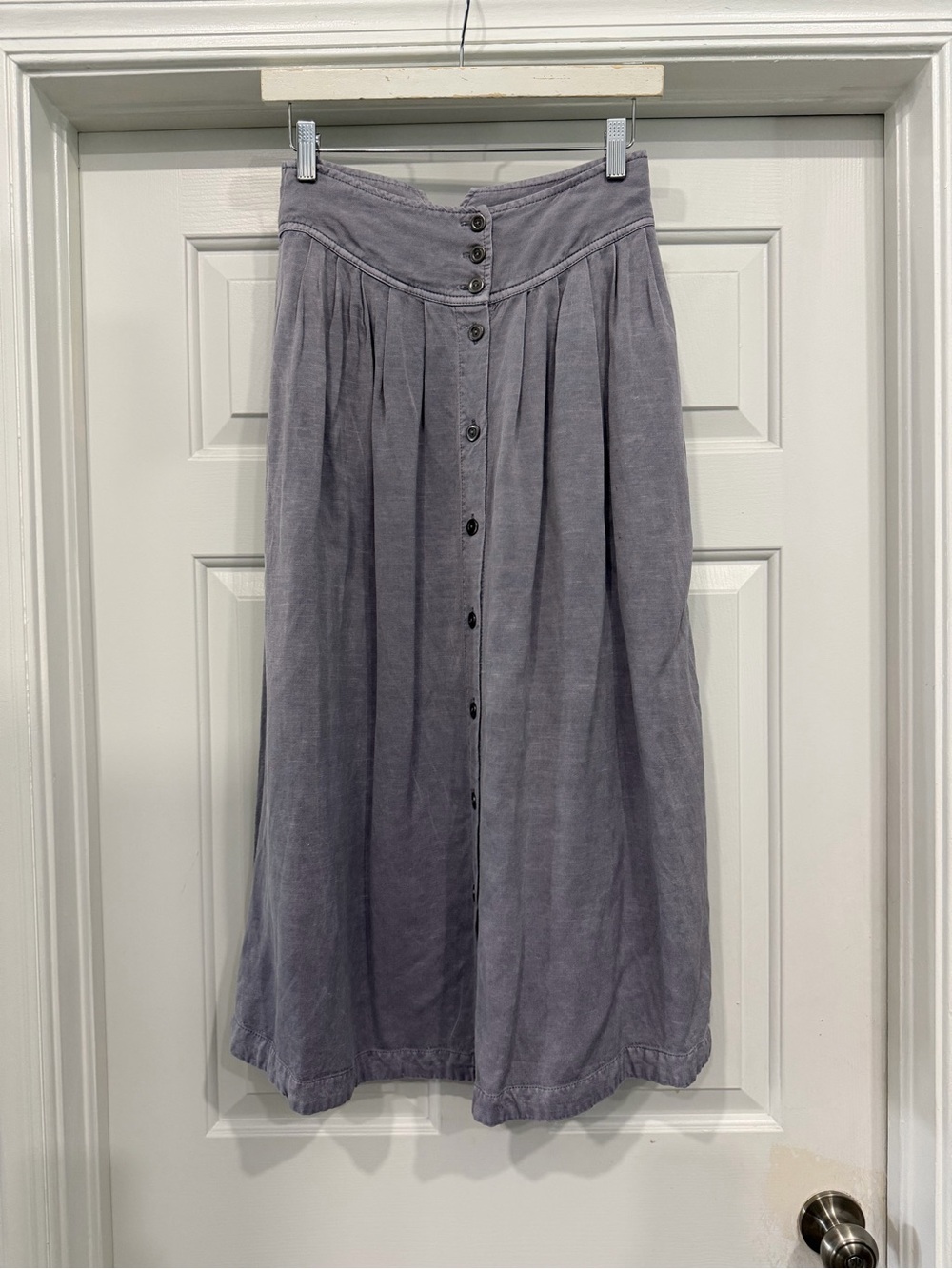 Free people gray button down skirt